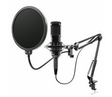 Niceboy VOICE Griff schwarz / Tisch-Kondensatormikrofon / USB / Plug&Play / Nierencharakteristik / drehbarer Ständer