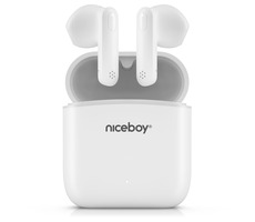 Niceboy HIVE Beans weiß / TWS-Funkkopfhörer / Bluetooth 5.0 / IPX4 / Freisprecheinrichtung / Ladeetui