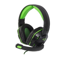 Esperanza EGH380 Venom Gaming-Headset mit Mikrofon schwarz-grün/kabelgebunden/Lautstärkeregelung 