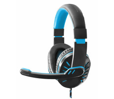 Esperanza EGH330B Crow Gaming-Headset mit Mikrofon schwarz-blau / Lautstärkeregler / 2x Miniklinke 3,5 mm