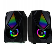 Esperanza EGS102 Boogie LED-Lautsprecher USB 2.0 schwarz / 2x 2,5 W / USB und Miniklinke 3,5 mm