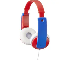 JVC HA-KD7- R rot-blau / Kopfhörer für Kinder / Lautstärkebegrenzer / 3,5 mm Klinke / 0,8 m
