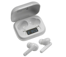 Denver TWE-38 weiß / kabellose Kopfhörer mit Mikrofon / Bluetooth 5.0 / bis zu 4 Stunden / Ladeetui