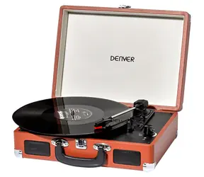 Denver VPL-120 braun / Plattenspieler / Anschluss an PC über USB / ermöglicht die Aufnahme von LP-Schallplatten auf den PC