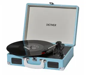 Denver VPL-120 blau / Plattenspieler / Anschluss an PC über USB / ermöglicht die Aufnahme von LP-Schallplatten auf den PC