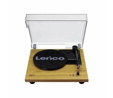 LENCO LS-10 hellbraun / Plattenspieler / 33 & 45 U/min / RCA / 3,5 mm Klinke / Vorverstärker / Lautsprecher