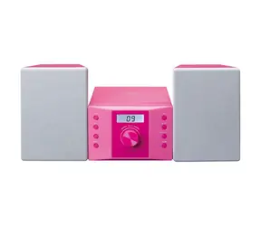 LENCO MC-013 rosa / Stereo-Mikrosystem / 5 W / UKW-Radio / CD / AUX IN
