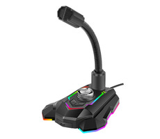 Marvo MIC-05 schwarz / Tischmikrofon / USB / RGB-Hintergrundbeleuchtung / 1,5 m