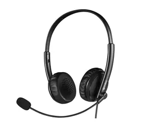 Sandberg 2in1 Office Headset schwarz / Kopfhörer mit Mikrofon / 3,5 mm Klinke / USB / 1,5 m