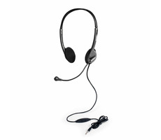 PORT CONNECT 901603 Stereo-Headset mit Mikrofon / 3,5-mm-Klinke / Kabel 1,2 m / Schwarz