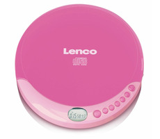 LENCO CD-011 rosa / tragbarer CD-Player / 3,5-mm-Klinke / CD&CD-R&CD-RW
