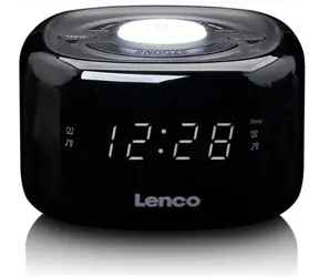 LENCO CR-12 schwarz / UKW-Radio / Uhr / Alarm / Nachtlicht / LED-Anzeige