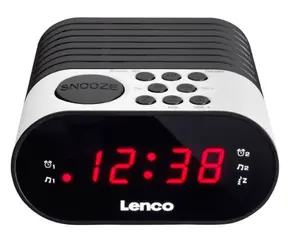 LENCO CR-07 weiß / UKW-Radio / Uhr / Alarm / LED-Anzeige