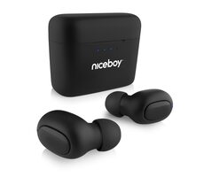 Niceboy HIVE Podsie 3 Schwarz / Kabellose Kopfhörer mit Mikrofon / TWS / Bluetooth 5.1 / IPX5 / Ladeetui 