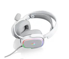 Modecom MC-899 PROMETHEUS weiß / Kopfhörer mit Mikrofon / USB / LED / 2,2m