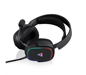 Modecom MC-899 PROMETHEUS schwarz / Kopfhörer mit Mikrofon / USB / LED / 2,2m