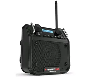 PerfectPro DABPRO schwarz / batteriebetriebenes Bauradio / 4xLR14 / UKW / DAB+ / AUX / BT / ohne Batterien