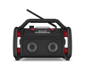 PerfectPro ROCKPRO schwarz / Batteriebetriebenes Bauradio / 4,0 Ah / UKW / DAB+ / AUX / BT / USB