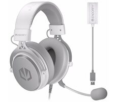 Endorfy VIRO PLUS USB Onyx White / Gaming-Kopfhörer mit Mikrofon / 7.1-Soundkarte / 3,5-mm-Buchse / 53-mm-Treiber / 1,2 m