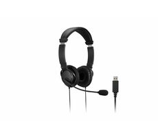 Kensington Headset Hi-Fi (USB) schwarz / Kopfhörer mit Mikrofon / 1,8m / USB