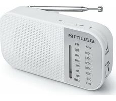 Muse M-025 RW weiß / Taschenradio / UKW / MW / 3,5 mm