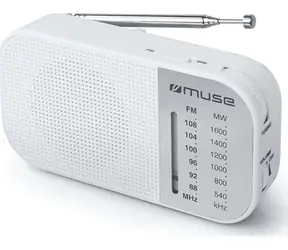 Muse M-025 RW weiß / Taschenradio / UKW / MW / 3,5 mm