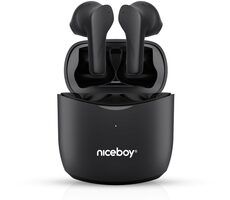 Niceboy HIVE Beans Concert Schwarz / TWS Kabellose Kopfhörer / Bluetooth 5.2 / IPX4 / Freisprecheinrichtung / Ladeetui
