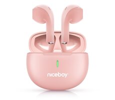 Niceboy Hive Beans POP rosa / Kabellose Kopfhörer / Mikrofon / Bluetooth 5.3 / IPX4