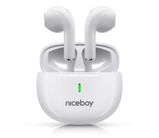 Niceboy Hive Beans POP weiß / Kabellose Kopfhörer / Mikrofon / Bluetooth 5.3 / IPX4