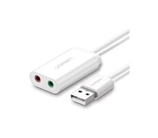 Ugreen Externe Soundkarte USB-A (M) - 2x 3,5 mm Klinke (F) 0,15 m weiß 