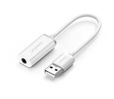 Ugreen Externe Soundkarte USB-A (M) - 3,5 mm Klinke (F) 0,15 m weiß