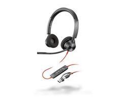 Poly Blackwire 3320 (MS Teams) schwarz / Headset / Mikrofon / zwei Kopfhörer / USB-C/A