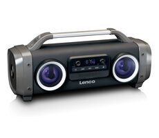 Ausgepackt - LENCO SPR-100 schwarz / Tragbarer Lautsprecher / 25W / Bluetooth 5.0 / FM / USB / microSD / AUX / IPX4 / unverpackt