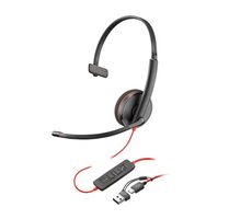 Poly Blackwire 3210 schwarz / Headset / Mikrofon / Einzelohrhörer / USB-C/A