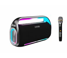 Swissten HARMONY schwarz / Bluetooth-Lautsprecher / IP54 / 200W / 18000mAh / AUX / Karaoke-Mikrofon / BT 5.0