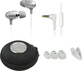 ARCTIC E351 W Kopfhörer silber / Steckerkopfhörer / Mikrofon / 3,5 mm Klinke / 1,3 m 