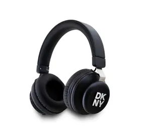 DKNY PU Leather Stack Logo schwarz / Kabellose Kopfhörer / BT 5.3 / 32 h Laufzeit / USB-C