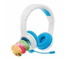 Ausgepackt - Buddyphones School+ Blau / Kabellose Kinderkopfhörer mit Mikrofon / Bluetooth / BuddyCable / USB-C / Ausgepackt