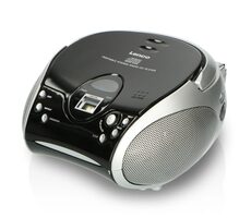 LENCO SCD-24 schwarz-silber / Tragbarer CD-Player / UKW / 3,5 mm