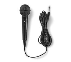 Nedis Kabelmikrofon Schwarz / Niere / Festkabel / 5,00 m / 80 Hz - 12 kHz / 600 Ohm / -75 dB / Ein-/Ausschalter 