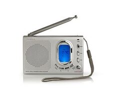 Nedis RDWR1000GY silber / Tragbarer Radioempfänger / AM / FM / SW / 1,5 W / 3,5 mm Klinke 