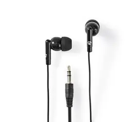 Nedis HPWD1000BK schwarz / Kopfhörer mit Mikrofon / 3,5mm Klinke / 1,2m / Lautstärkeregler 