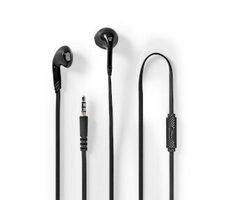 Nedis Kabelgebundene Kopfhörer schwarz / 3,5 mm / Kabellänge: 1,20 m / Eingebautes Mikrofon / Lautstärkeregler 