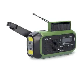 Nedis Notfallradio Schwarz / Tragbares Design / DAB+ / FM / Batteriebetrieben / USB-betrieben / Handkurbel 