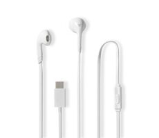 Nedis Kabelgebundene Kopfhörer weiß / USB-C / Kabellänge: 1,20 m / Integriertes Mikrofon / Lautstärkeregler 