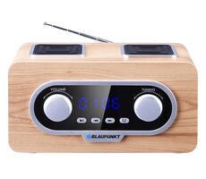 Blaupunkt PP 5.2CR Holz / Tragbares Radio / FM / AUX / Uhr / Fernbedienung / 3-4 Stunden Betriebszeit