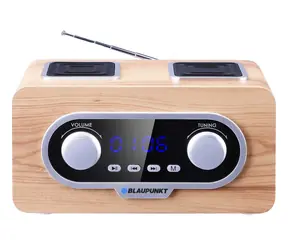 Blaupunkt PP 5.2CR Holz / Tragbares Radio / FM / AUX / Uhr / Fernbedienung / 3-4 Stunden Betriebszeit
