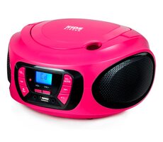 BigBen CD62RSUSBBT pink / Tragbarer CD-Player / MP3 / FM / BT / 4X LR14 