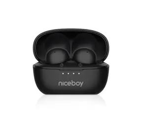 Niceboy Podsie 4 POP schwarz / Kabellose Kopfhörer mit Mikrofon / Bluetooth 5.3 / IPX4 / Ladeetui 