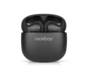 Niceboy Beans 4 POP schwarz / Kabellose Kopfhörer mit Mikrofon / Bluetooth 5.4 / IPX4 / Ladeetui 